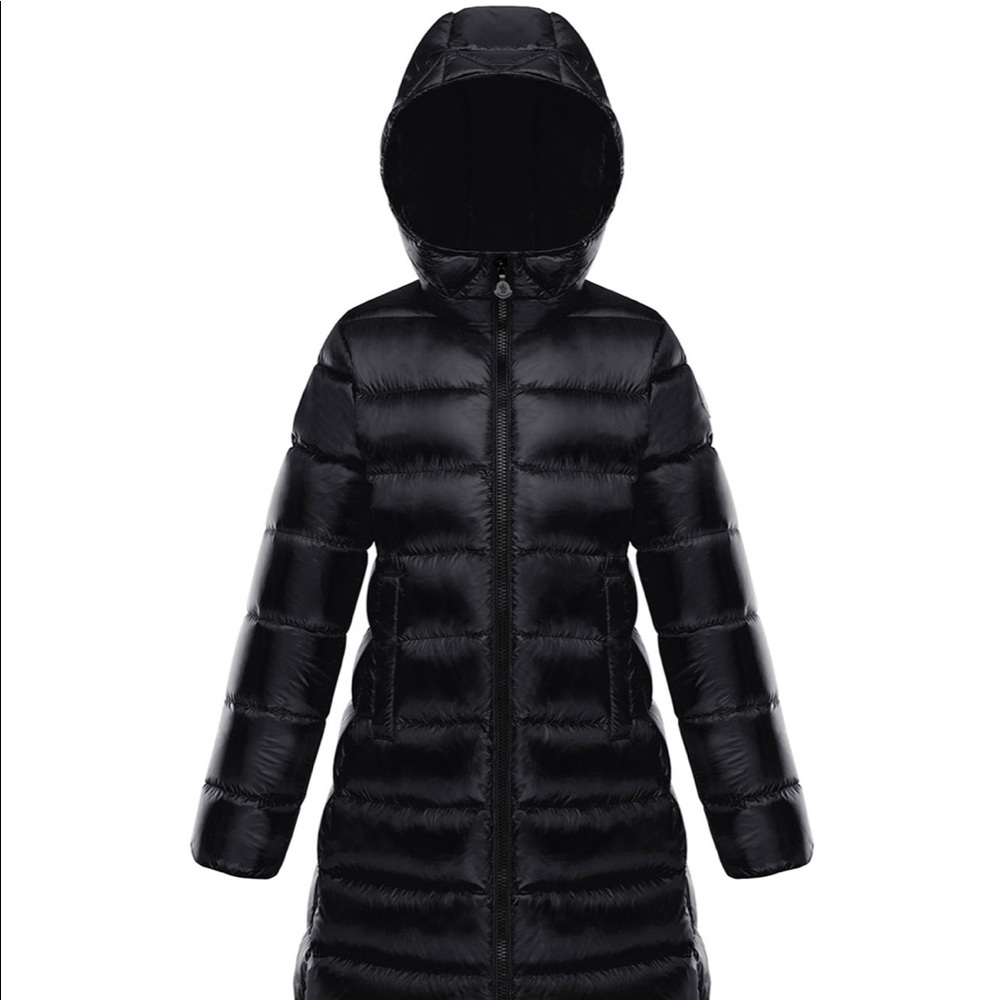 Moncler Girls Long Puffer Black Size 8